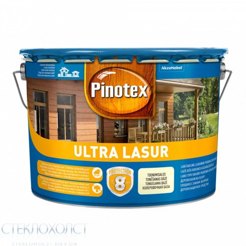 Pinotex Ultra Lasur 10 л    Сходное с лаком лазурное деревозащитное средство